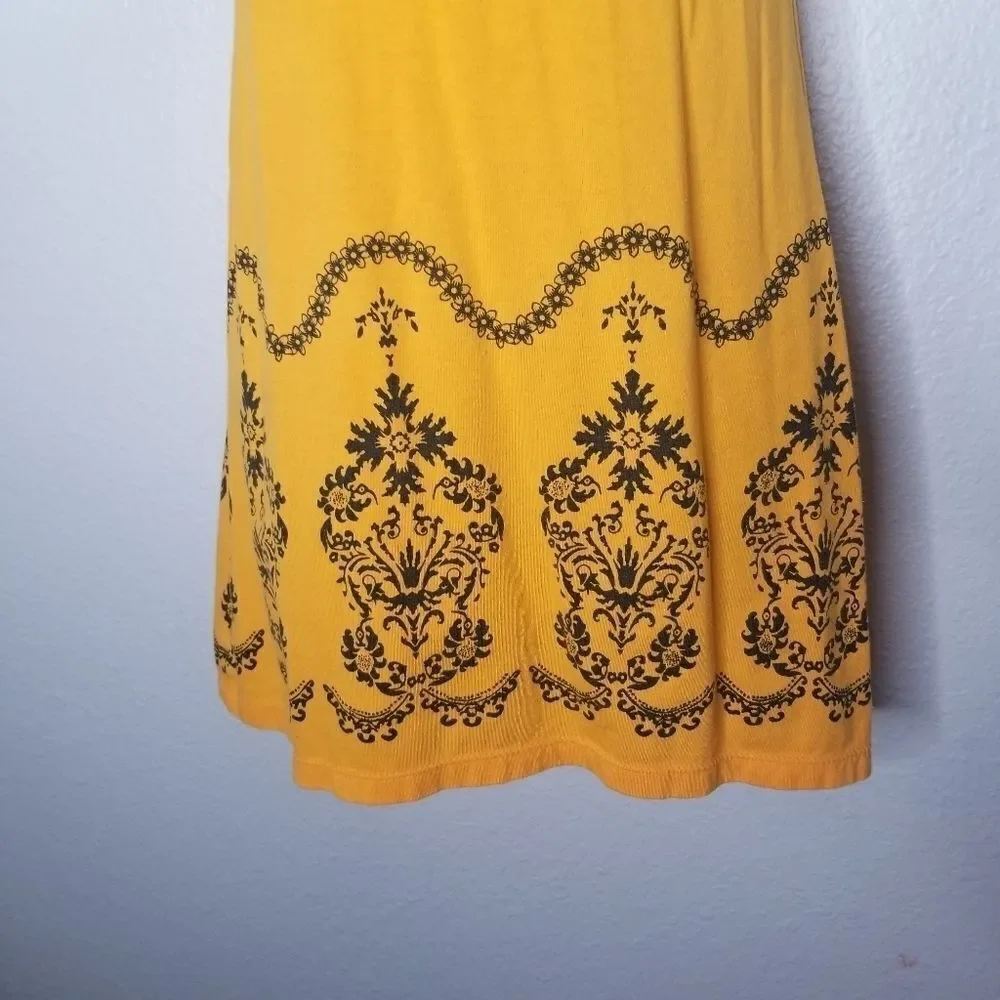 Sundance Yellow Halter Boho Thai Mod Mini Dress Sm‎
